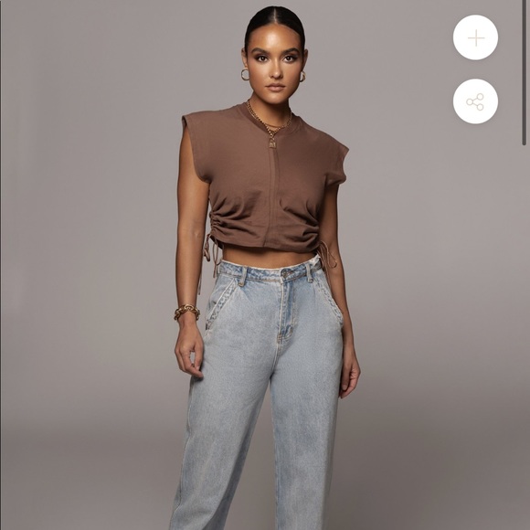 JLUXLABEL BROWN MOCHA TOP - Picture 1 of 8